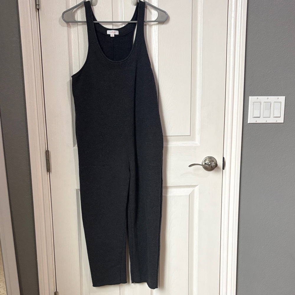 Colsie Charcoal Sleeveless Jumpsuit